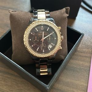Gently Used Michael Kors Rose Gold Tortoise Shell Watch